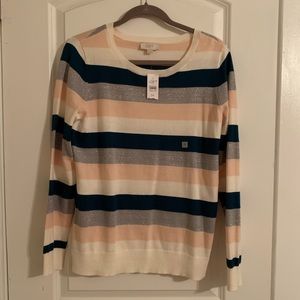 Loft Sweater - Turquoise, Peach, Cream - Med -NWT